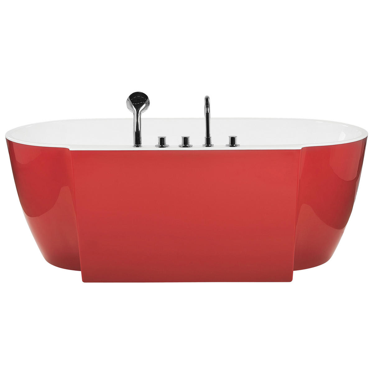 BADEWANNE FREISTEHEND 80x170x83 cm rot Rotso - Rot, Kunststoff (80/83/170cm) - Beliani