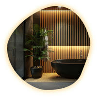 LED-SPIEGEL 67 x 67,6 cm Warmweiß (3000K) - Gelb, Glas (68/67.6/0.4cm) - ArtPrintCave