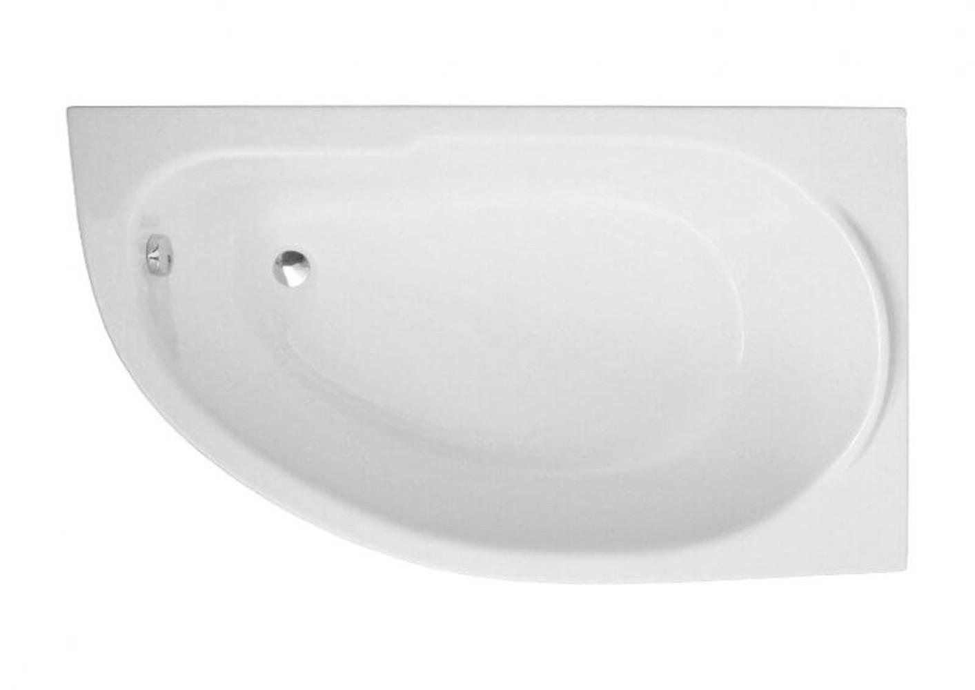 BADEWANNE Eckwanne MIKI 145/85 Rechts Ablauf & Füße - Weiß, Kunststoff (85/57.5/145cm) - bad land
