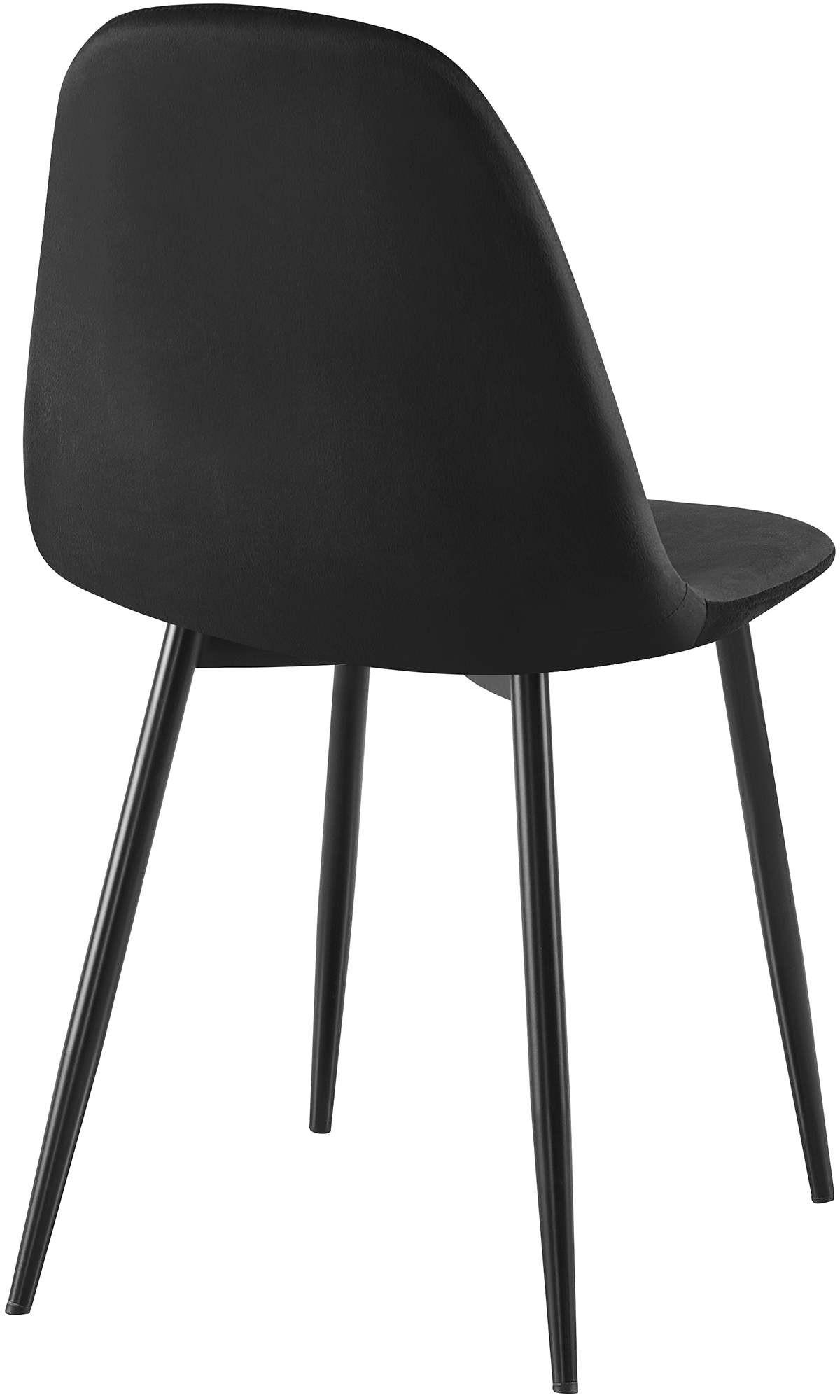 STUHL Samt Schwarz - Schwarz, Textil/Metall (44/88/51cm) - CLP