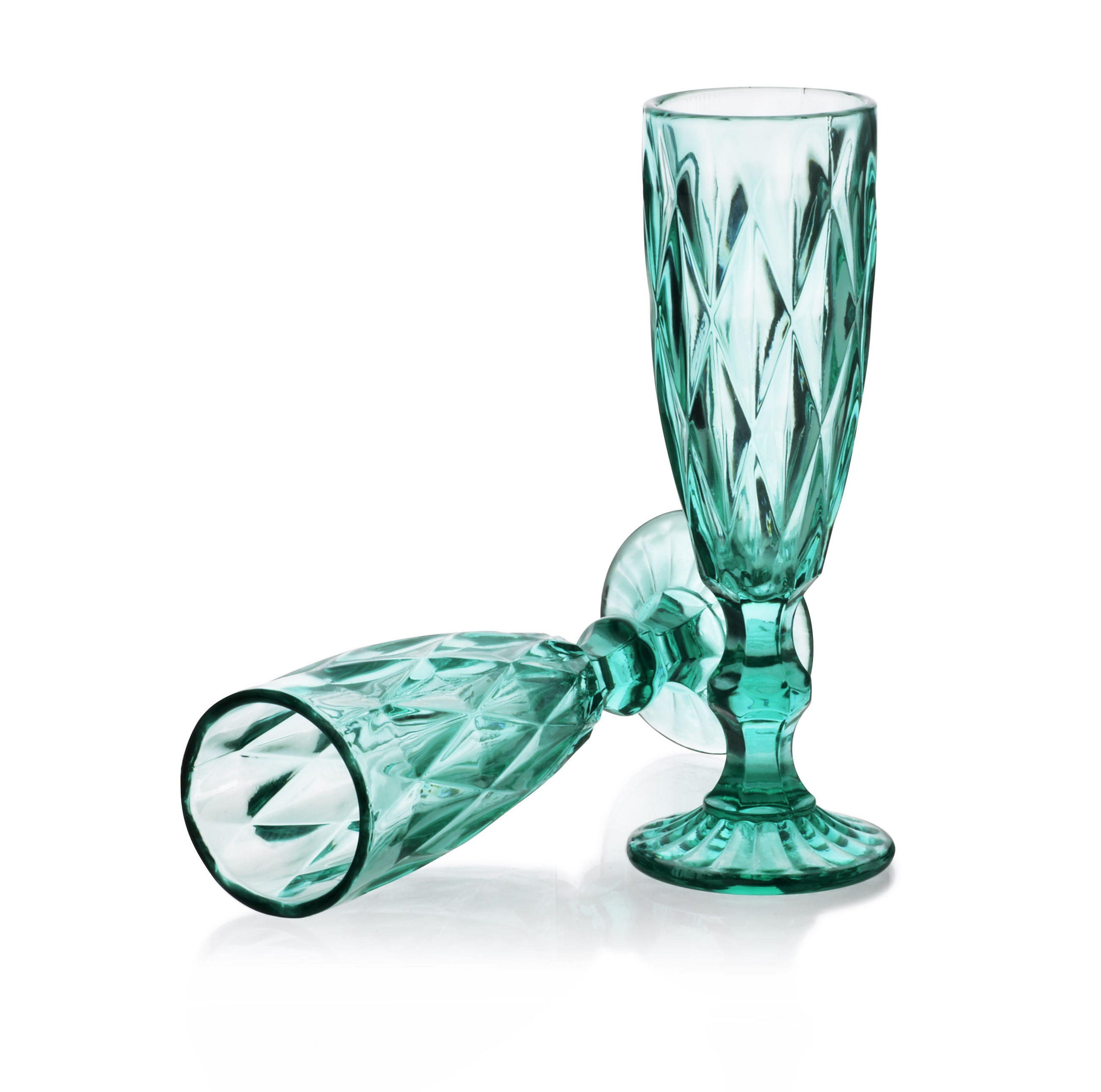 Thumbnail - Mondex Weinglas-Set, Grün, Glas, Essen & Trinken, Gläser, Champagner- & Sektgläser