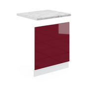 FRONTBLENDE R-Line Rot Hochglanz 60 cm, AP Marmor - Rot/Weiß, Holzwerkstoff (60/57.2/1.6cm) - Vicco