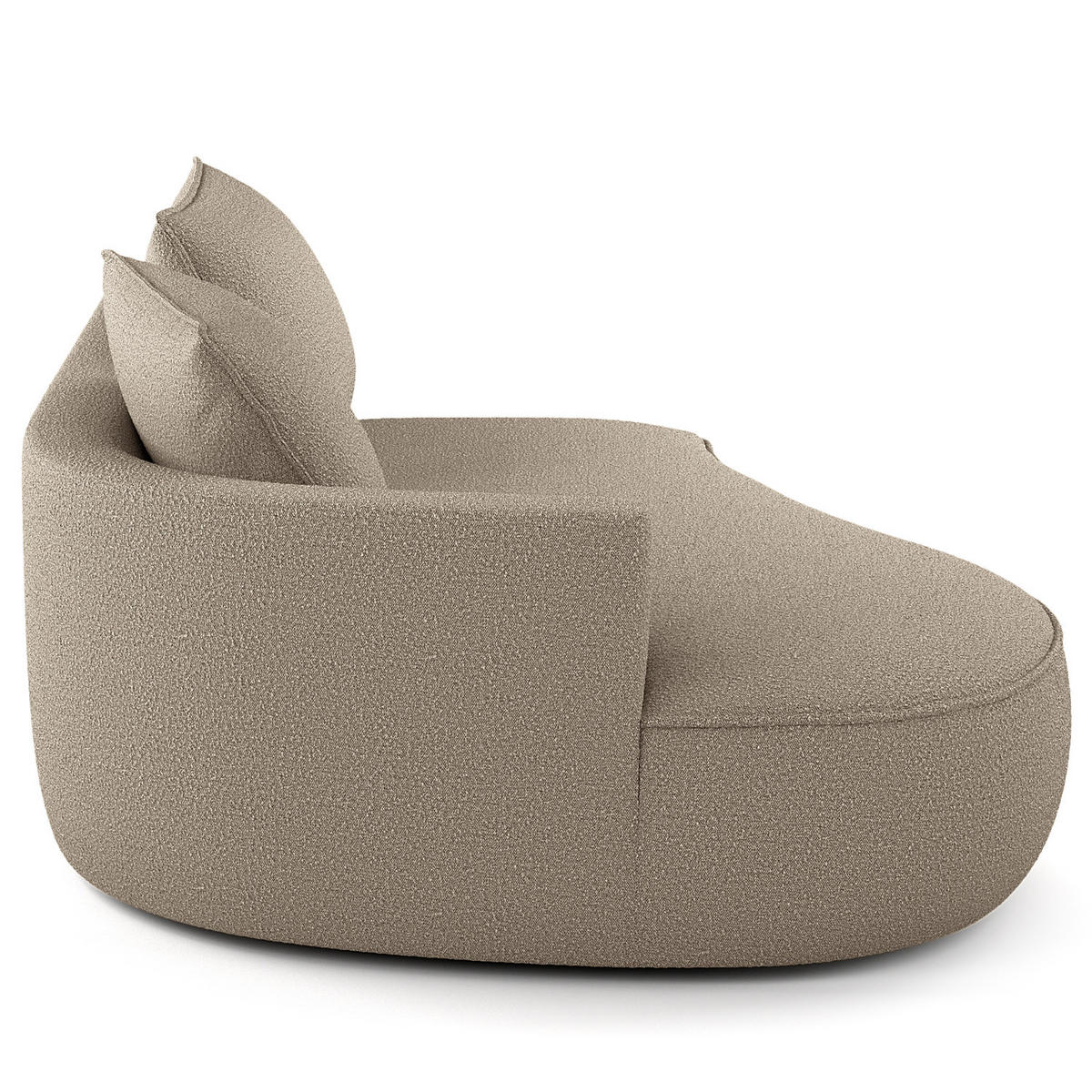 OTTOMANE - modular - Beige/Schwarz, Kunststoff/Textil (196/82/146cm) - home24