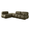 ECKSOFA Links Kunstleder Grün - Schwarz/Olivgrün, Leder/Kunststoff (190/285cm) - Makamii