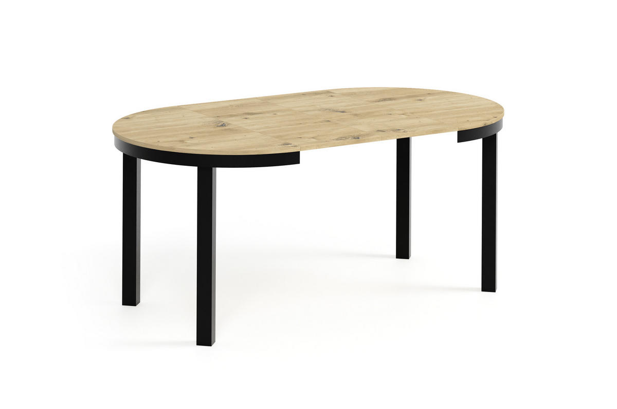 ESSTISCH BERNARDIN - Schwarz/Eiche Artisan, Holzwerkstoff/Metall (100/100/76cm) - Meblini