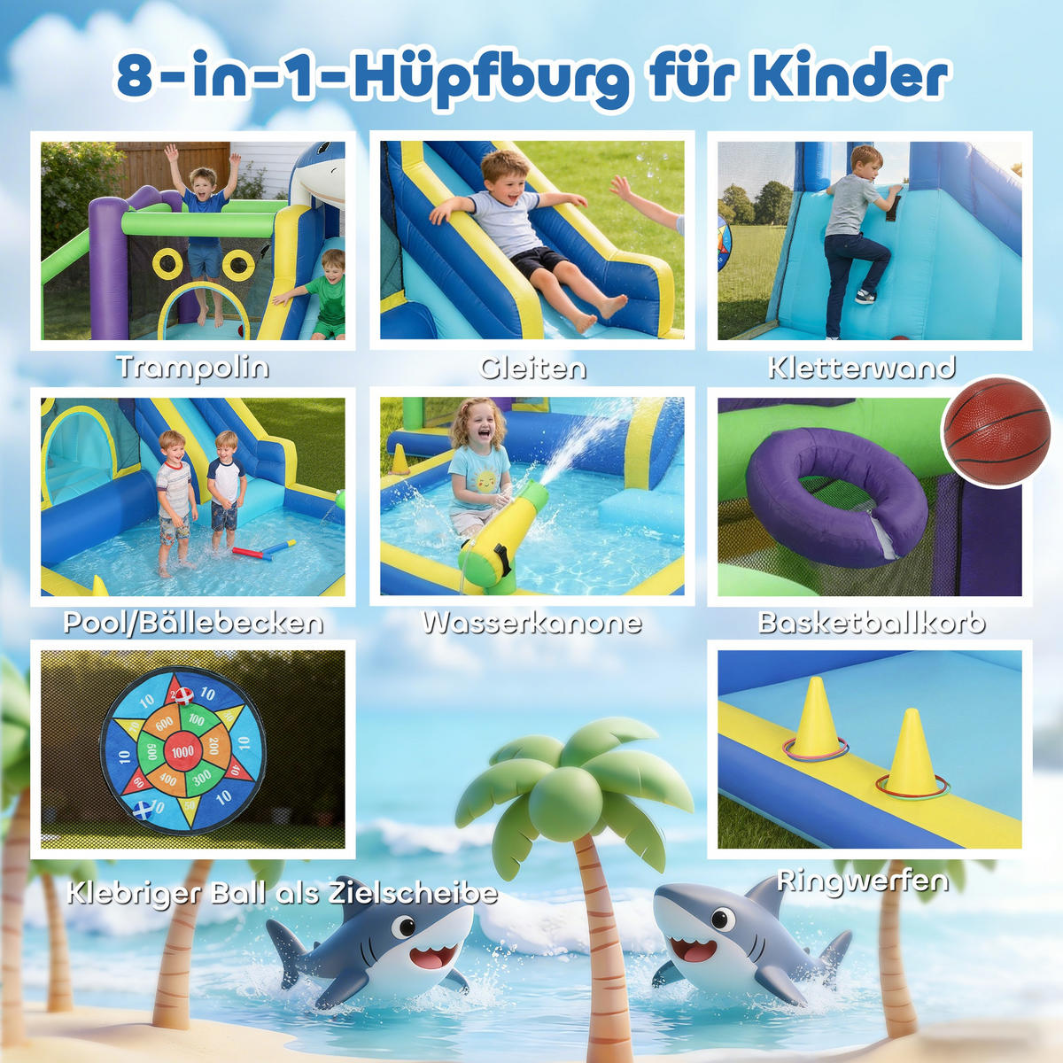 HÜPFBURG DE-10903 Mehrfarbig - Multicolor, Textil (405/345/235cm) - ComfortXL