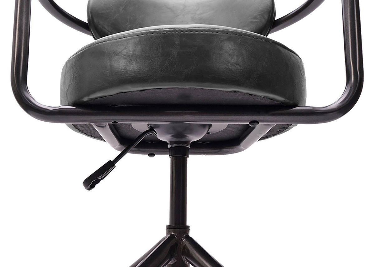 BARHOCKER gepolstert mit Lehne Sitzhöhe 66-76cm höhenverstellbar Wildleder-Optik vintage Grau - Hellgrau, Kunststoff (53/106/43cm) - PROREGAL