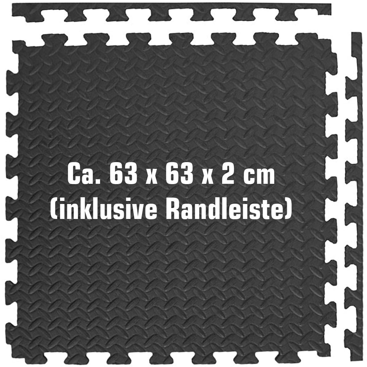 BODENSCHUTZMATTE 63x63x2 cm, Schwarz, 8er Set - Schwarz, Kunststoff (63/63cm) - eyepower