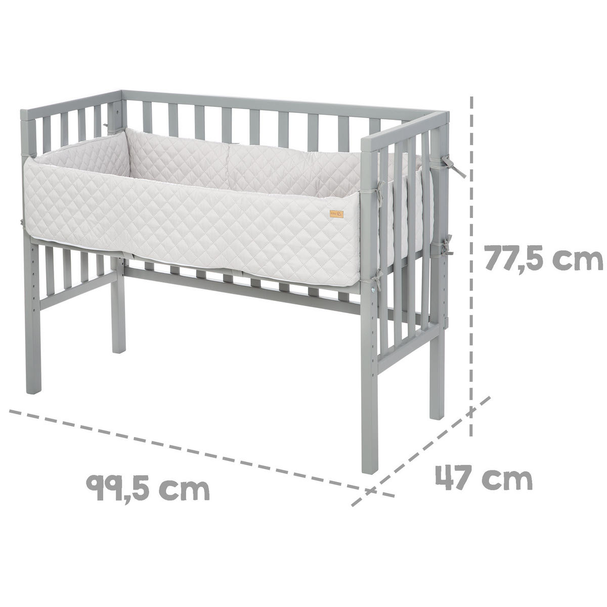 BEISTELLBETT roba Style grau 2in1 Set 90 x 45 cm - Taupe/Grau, Holzwerkstoff (45/90cm) - Roba