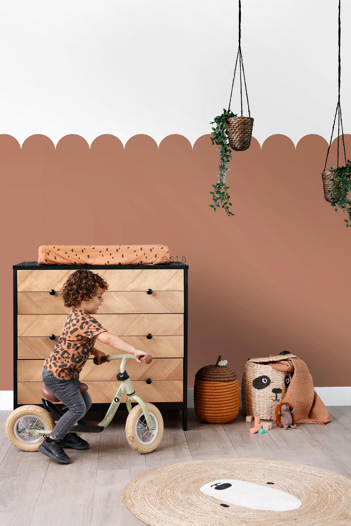 FOTOTAPETE halbhohe Wandverkleidung 100 x 279 cm - Terracotta, Papier (100/279cm) - ESTAhome
