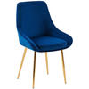 STUHL Samt Dunkelblau - Goldfarben/Dunkelblau, Textil (50/86/53cm) - CLP