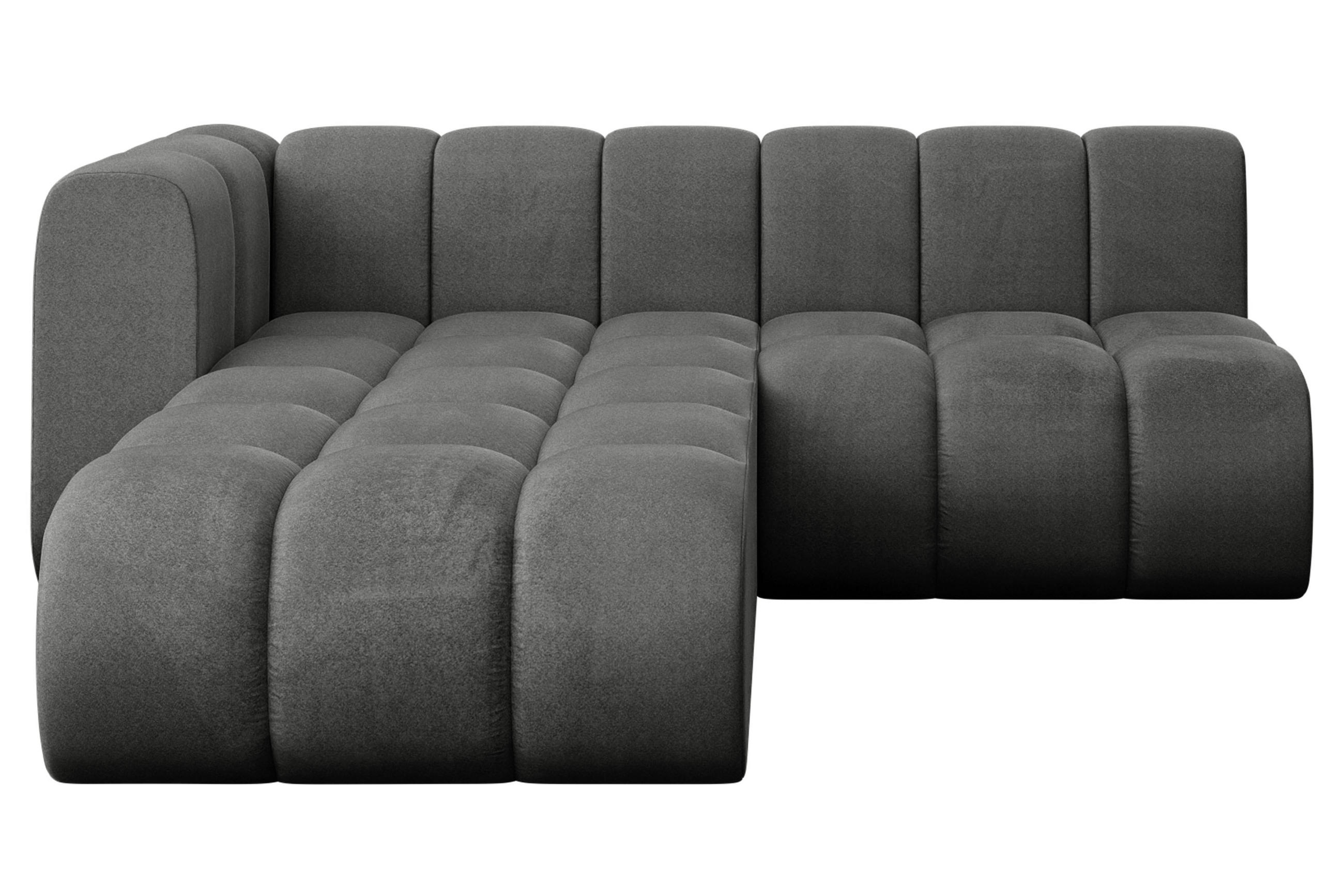 ECKSOFA modulares Sofa Darnel-L1 - 205x177x70 cm Dunkelgrau - Dunkelgrau, Holzwerkstoff/Textil (205/177cm) - ALTDECOR