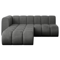 ECKSOFA modulares Sofa Darnel-L1 - 205x177x70 cm Dunkelgrau - Dunkelgrau, Holzwerkstoff/Textil (205/177cm) - ALTDECOR
