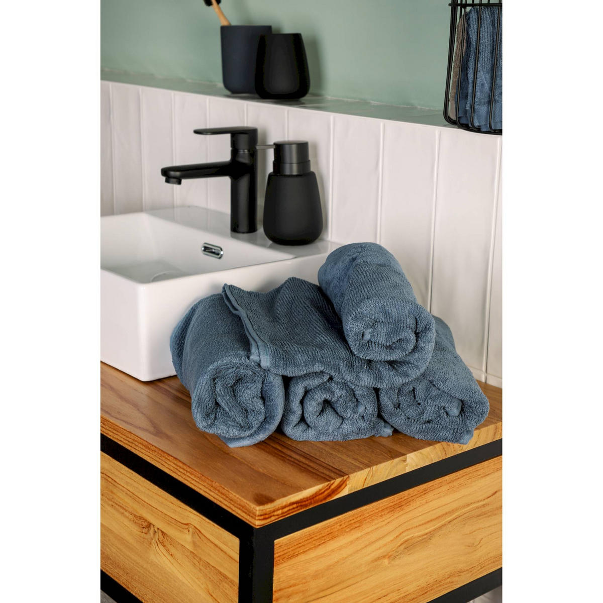 HANDTUCH SENSE-4 - Blau, Textil (50/100cm) - Schöner Wohnen