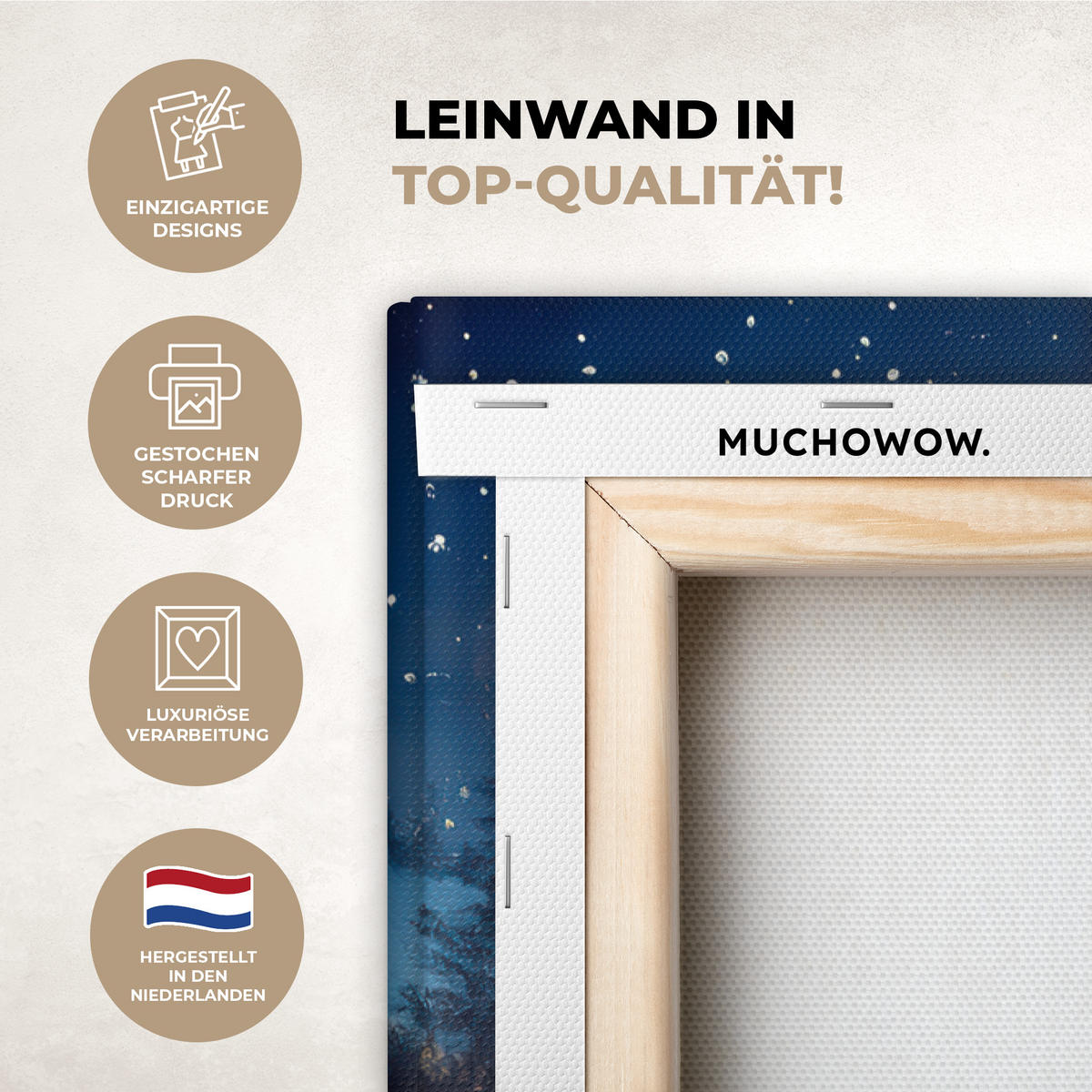 LEINWANDBILD Zug - Weihnachten - Schnee - Weihnachtszug Wanddeko Schlafzimmer 60x90 cm - Anthrazit, Textil (60/90cm) - MuchoWow