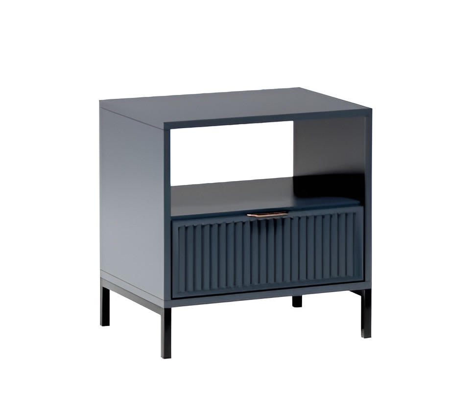 NACHTTISCH LINKA STYLES LS-07 - Dunkelblau, Holzwerkstoff (55/55/41cm) - Meblini