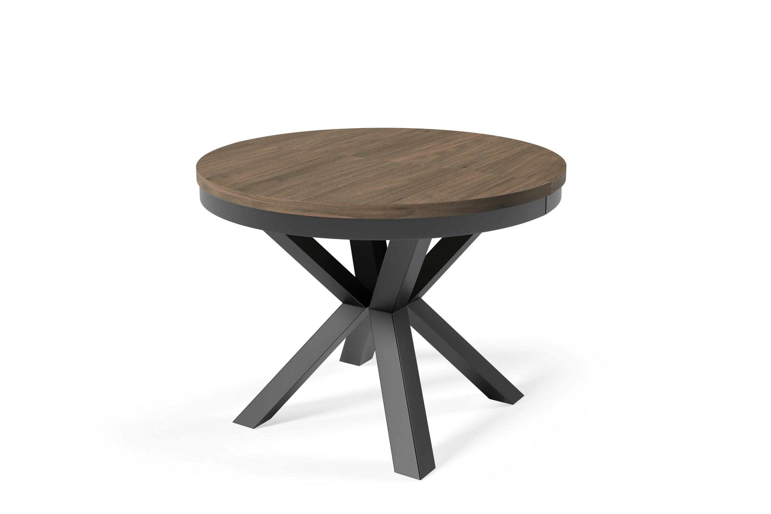 ESSTISCHE NORVIX - Nussbaumfarben/Schwarz, Holzwerkstoff (100/100/76cm) - Meblini