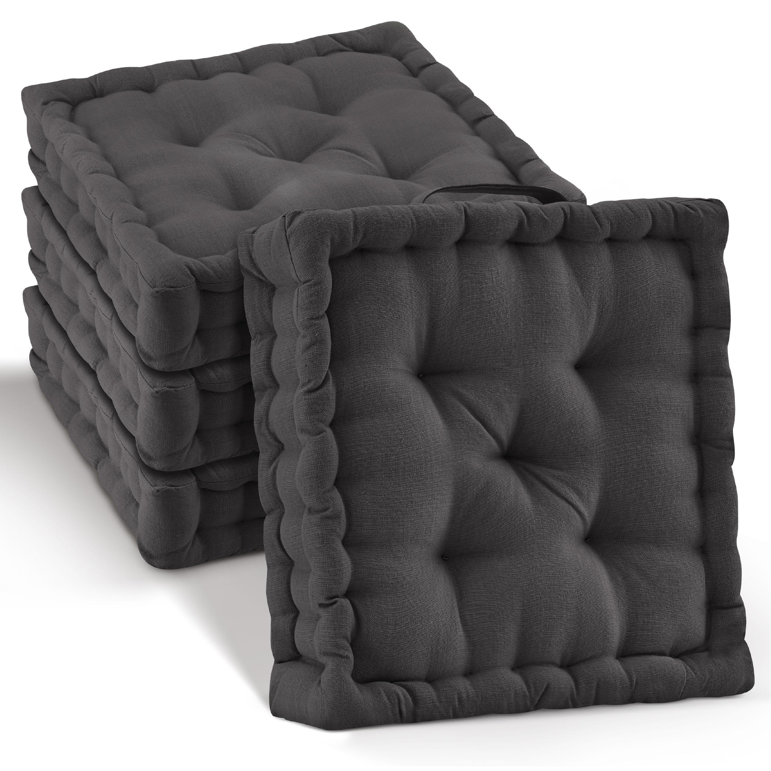 STUHLKISSEN Mila 50/50/10cm Anthrazit (4tlg) - Anthrazit, Textil (50/50/10cm) - Beautissu 