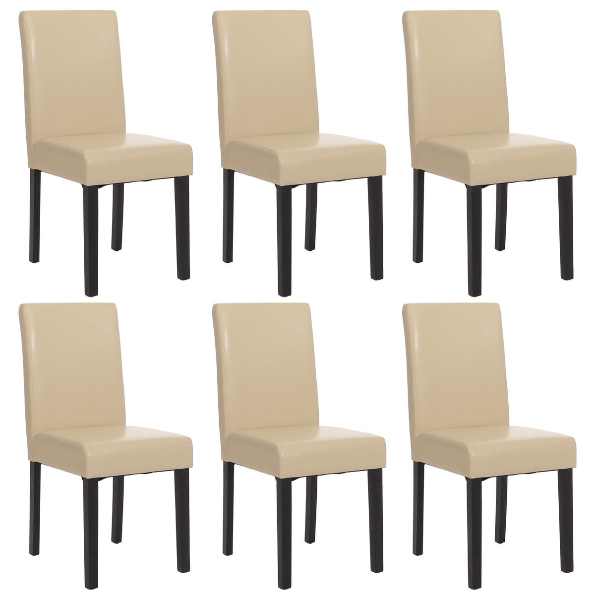 ESSZIMMERSTUHL Beige, Dunkelbraun 6er-Set - Beige/Dunkelbraun, Textil (43/90/56cm) - MCW