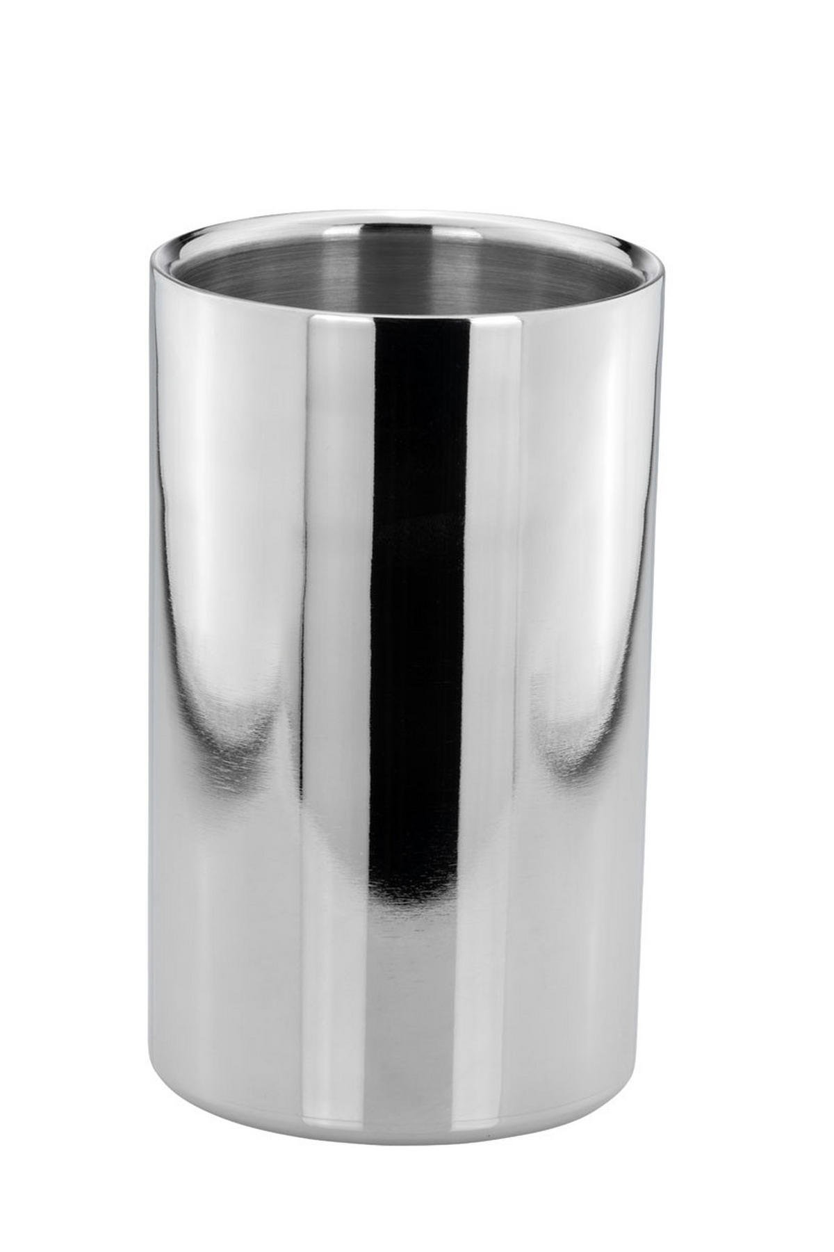 WEIN-/SEKT Flaschenkühler Hochglanz poliert (H) 20 x (Ø) 12 cm - Silberfarben, Paraffin (12/20cm) - Hermann Bauer jun. Kollektion GmbH