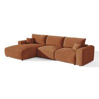 LINKSECK-SCHLAFSOFA mit Stauraum COMO Köpergewebe mit weichem Griff Terrakotta 297cm - Dunkelorange/Terracotta, Textil (297/167cm) - Premium Interiors