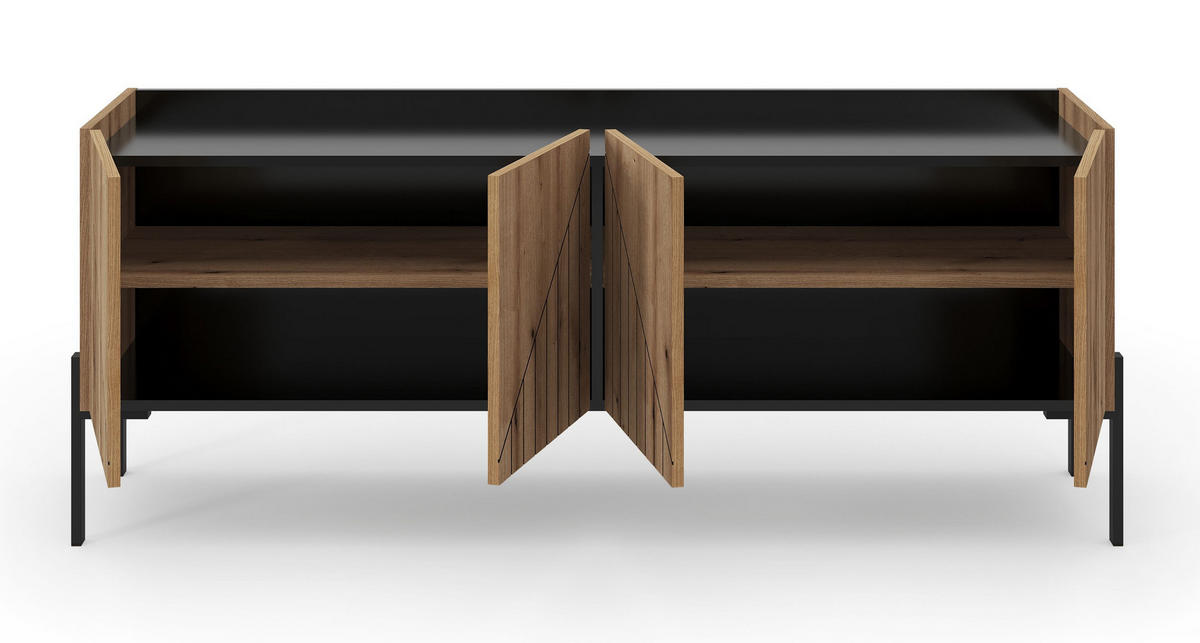 TV Lowboard NEO (B/H/T: ca. 155/62/40 cm) in Evoke Oak Nachbildung/Evoke Oak Nachbildung - Eichefarben, Holzwerkstoff (155/62/40cm)