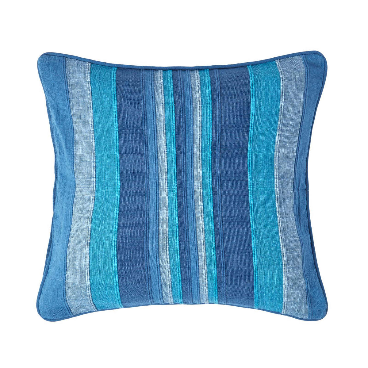 KISSENHÜLLE Morocco Stripe 60/60 cm, 100% Baumwolle - Blau, Textil (60/60cm) - Homescapes