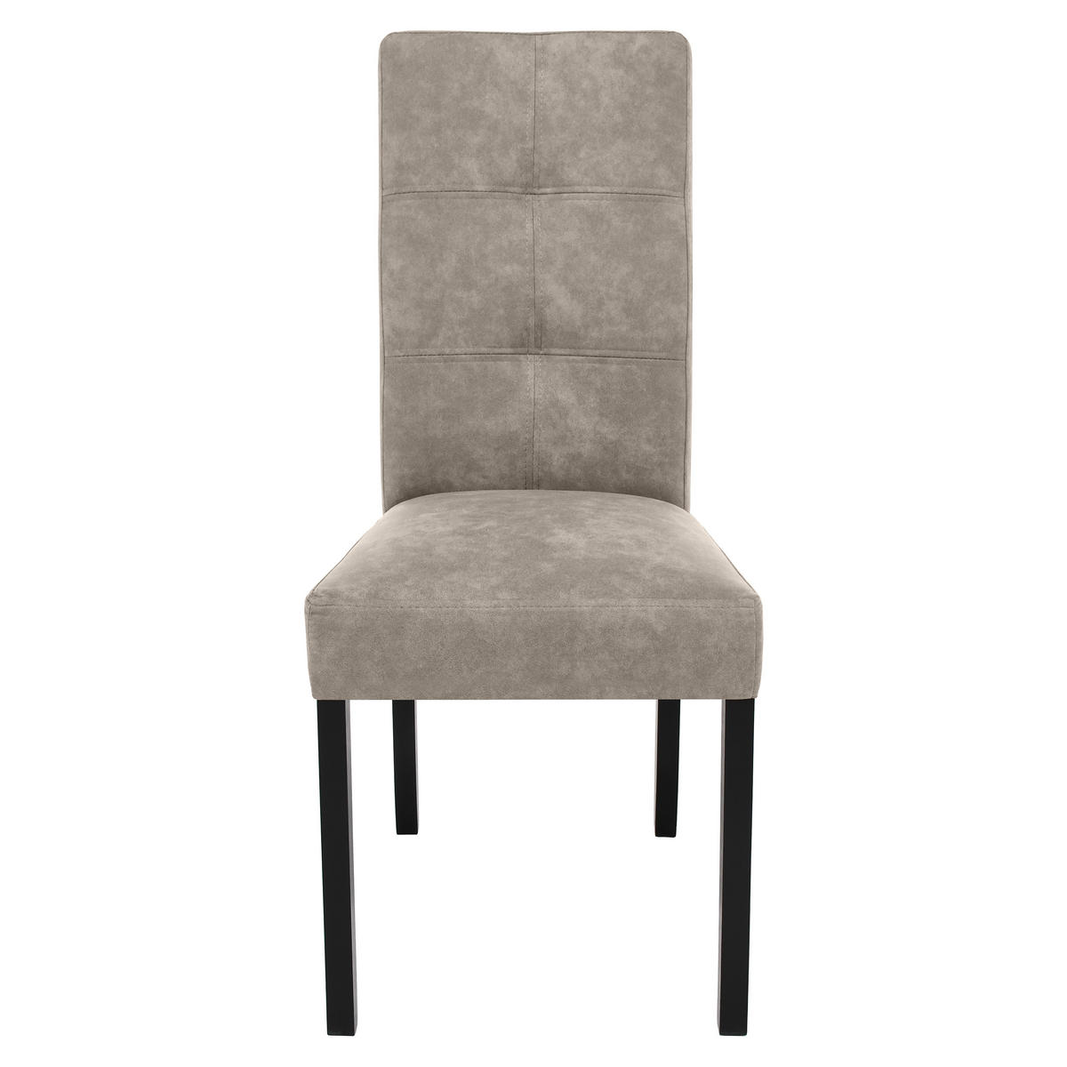 STUHL Solis mit schwarzen Holzbeinen, Polsterstuhl, Cappuccino - Schwarz/Cappuccino, Holz (45/100/42cm) - Beautysofa