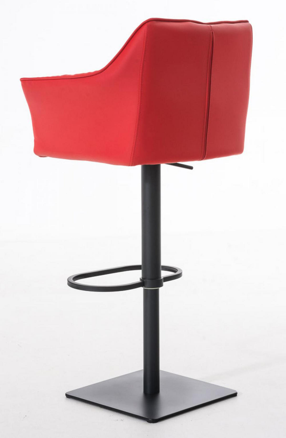 BARHOCKER 2er Set Lederlook Rot - Rot/Schwarz, Textil/Metall (64/88/45cm) - CLP