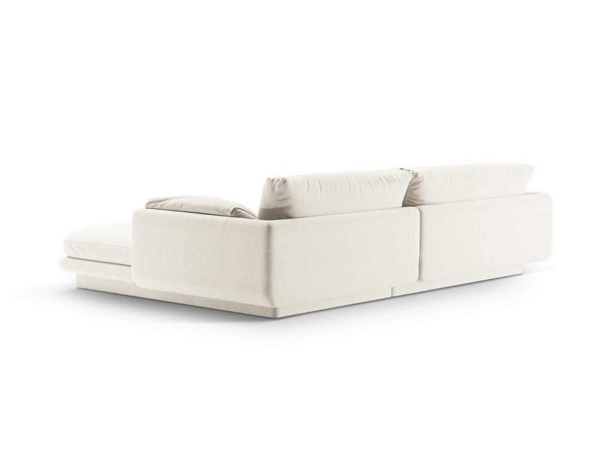 ECKSOFA links Torino aus strukturiertem Stoff elfenbein 4 Sitzplätze - Ecru, Textil (170/250cm) - Micadoni