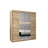SCHWEBETÜRENSCHRANK 200/180/62 2-türig - Silberfarben/Sonoma Eiche, Holz/Kunststoff (180/200/62cm) - MÖBEL KRYSPOL