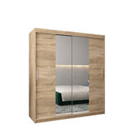 SCHWEBETÜRENSCHRANK 200/180/62 2-türig - Silberfarben/Sonoma Eiche, Holz/Kunststoff (180/200/62cm) - MÖBEL KRYSPOL