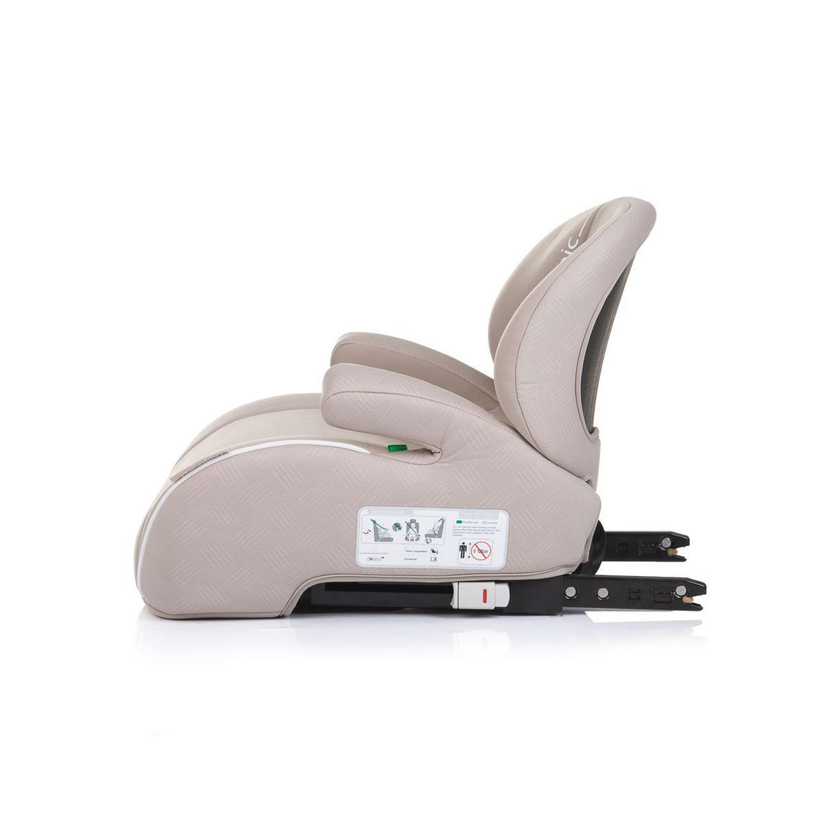 SITZERHÖHUNG Sonic beige Isofix, i-Size, 125-150 cm, Armlehne - Beige, Kunststoff (44/38/49cm) - Chipolino