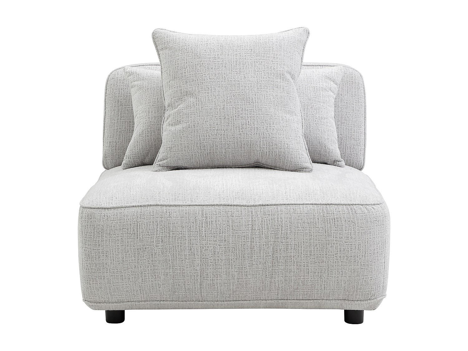 SESSEL mit gerader Rückenlehne - 1 Person - stoff - hellgrau Lelaco - Hellgrau, Textil (91/74/105cm) - Vente-Unique
