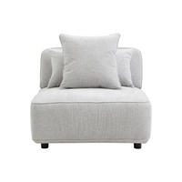 SESSEL mit gerader Rückenlehne - 1 Person - stoff - hellgrau Lelaco - Hellgrau, Textil (91/74/105cm) - Vente-Unique