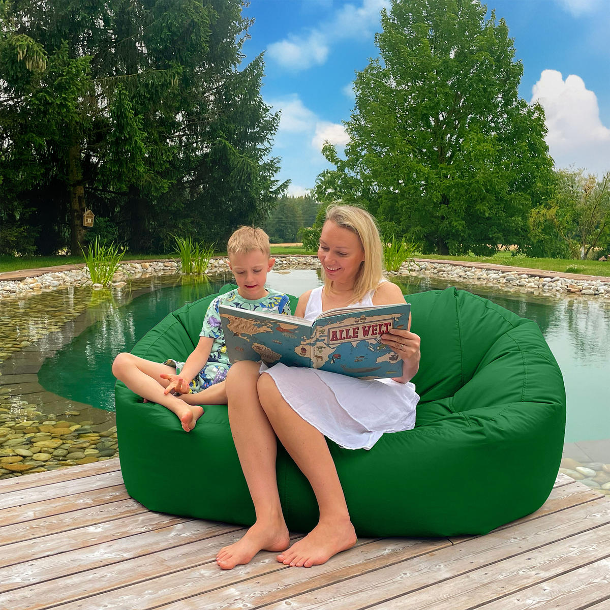 SITZSACK SOFA Lounge tannengrün für Indoor und Outdoor - Waldgrün, Textil (1600/60/1000cm) - Bruni