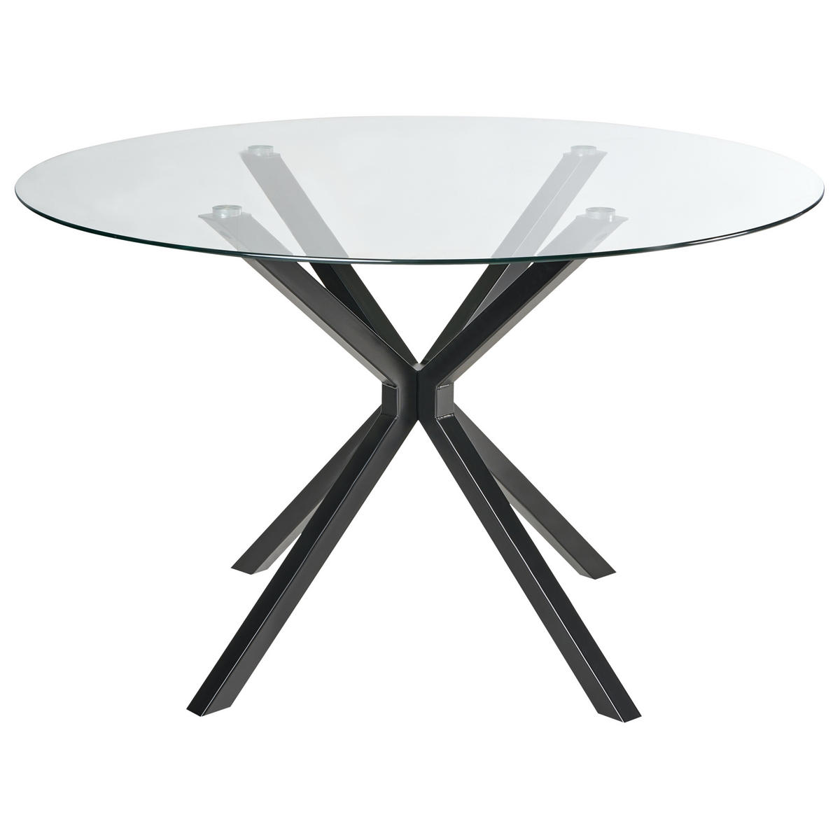 JÍDELNÍ STŮL Černý 120/120 cm Bezpečnostní sklo Meston - černá, sklo (120/120/75cm) - Beliani
