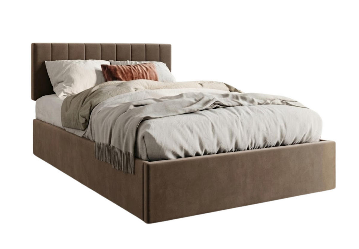 POLSTERBETT 140x200 cm in Bronze-Beige - Bronzefarben, Metall (140/200cm) - Home Collective