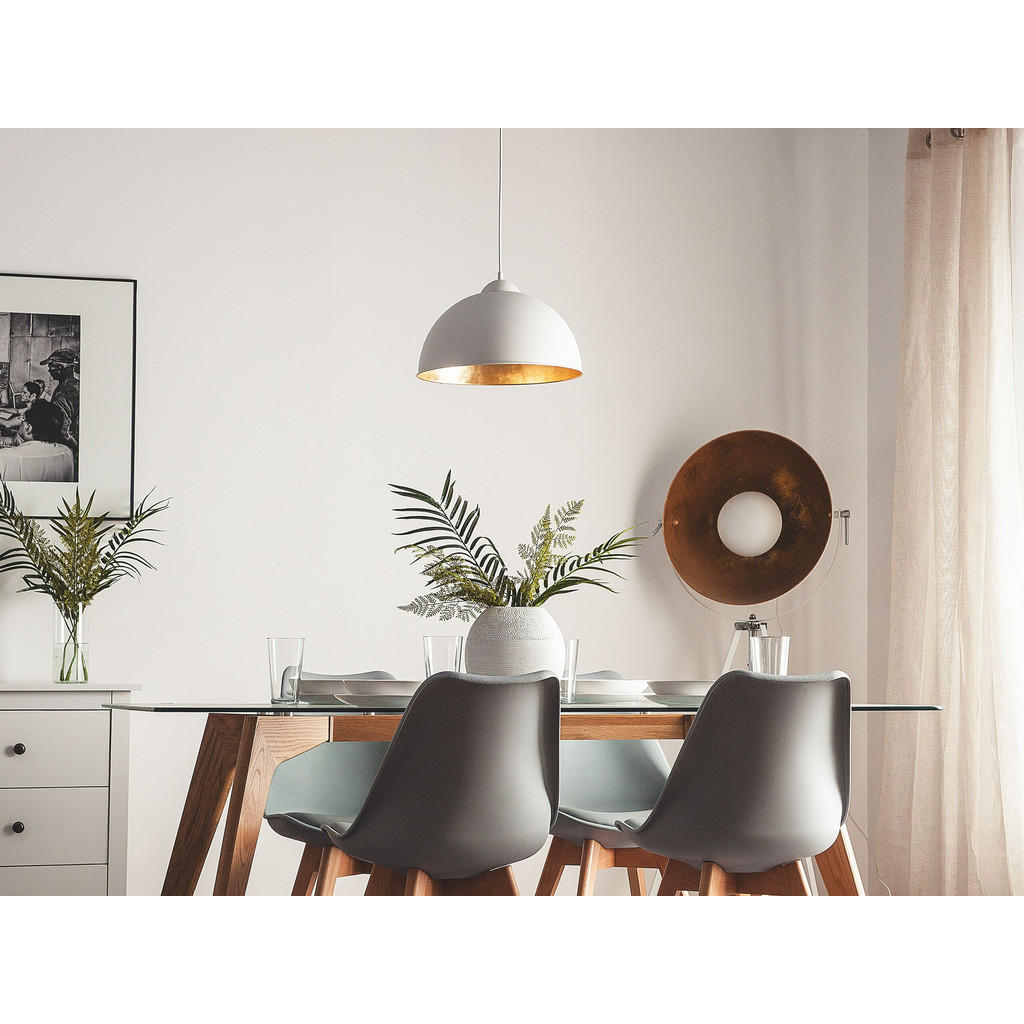Thumbnail - Beliani Hängeleuchte, Weiß, Metall, E27, 40x129x40 cm, Lampen & Leuchten, Innenbeleuchtung, Hängelampen, Pendelleuchten