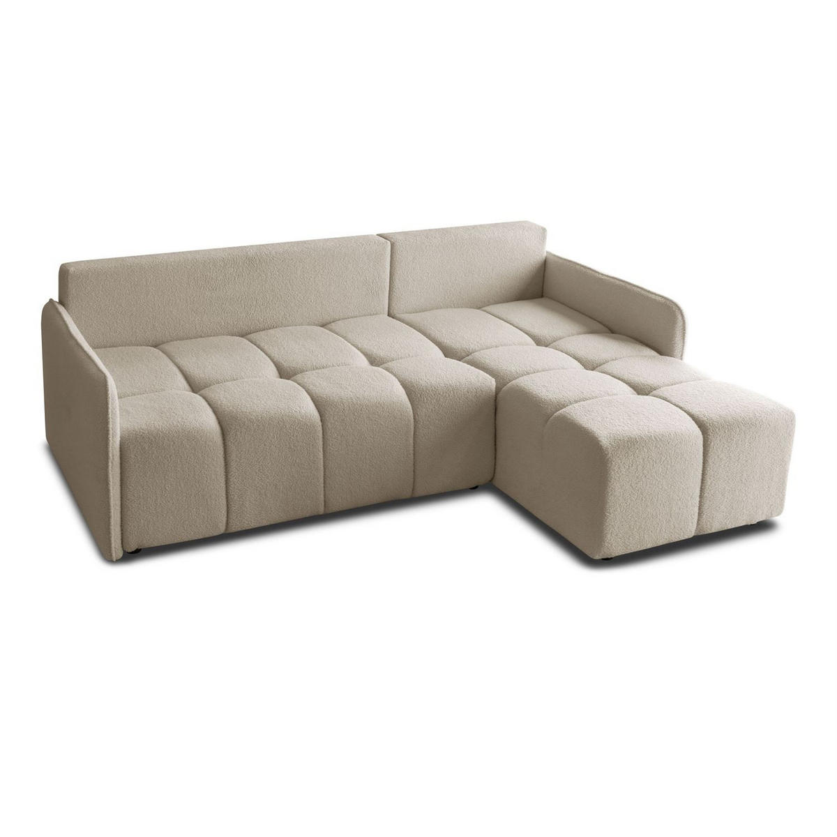 AUSZIEHBARES Ecksofa GAMMA mit Schlaffunktion Quelle 03 - Beige, Textil (217/145cm) - Lookway