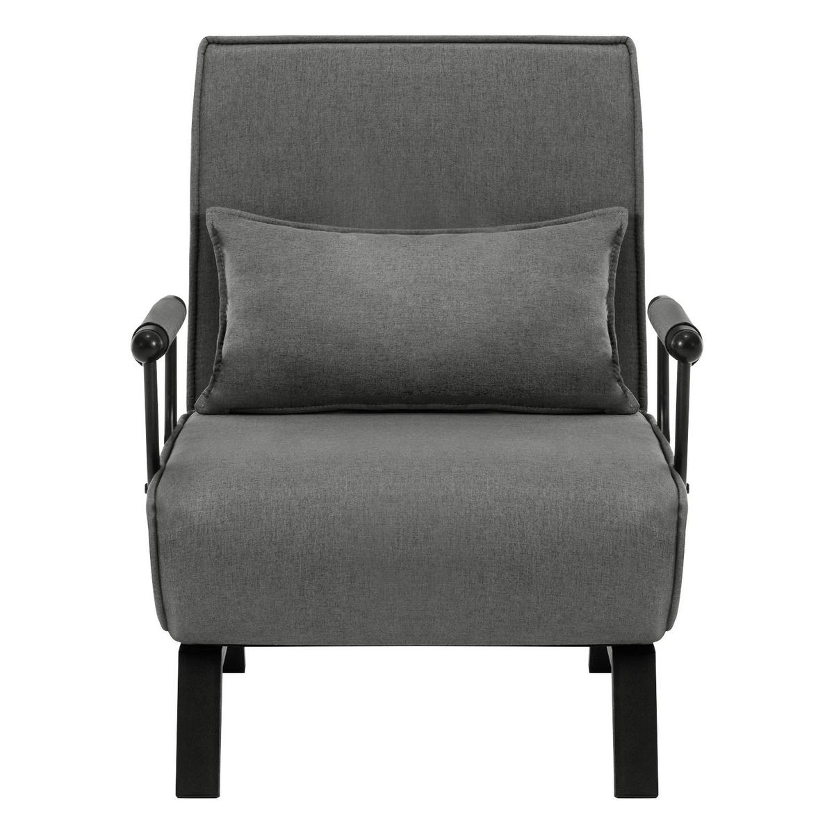 SCHLAFSOFA 3-in-1 Klappsofa Dunkelgrau, 1 Stück, mit Kissen - Dunkelgrau, Textil (65/75/78cm) - Kaket