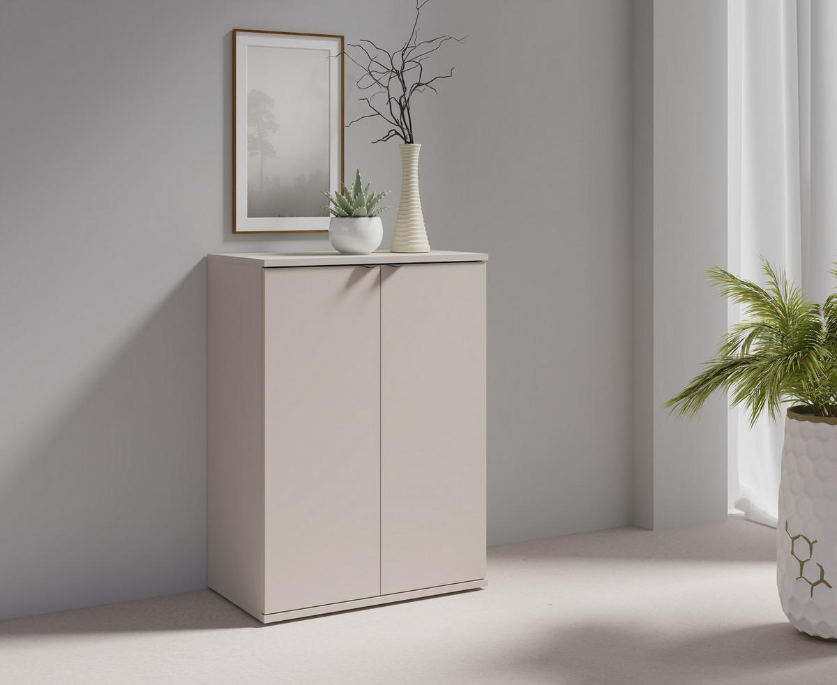 KOMMODE METRIX 60/82,5/35cm mit Schubladen 2 Türen Kaschmir - Kaschmir, Holzwerkstoff (60/82.5/35cm) - MASSENO