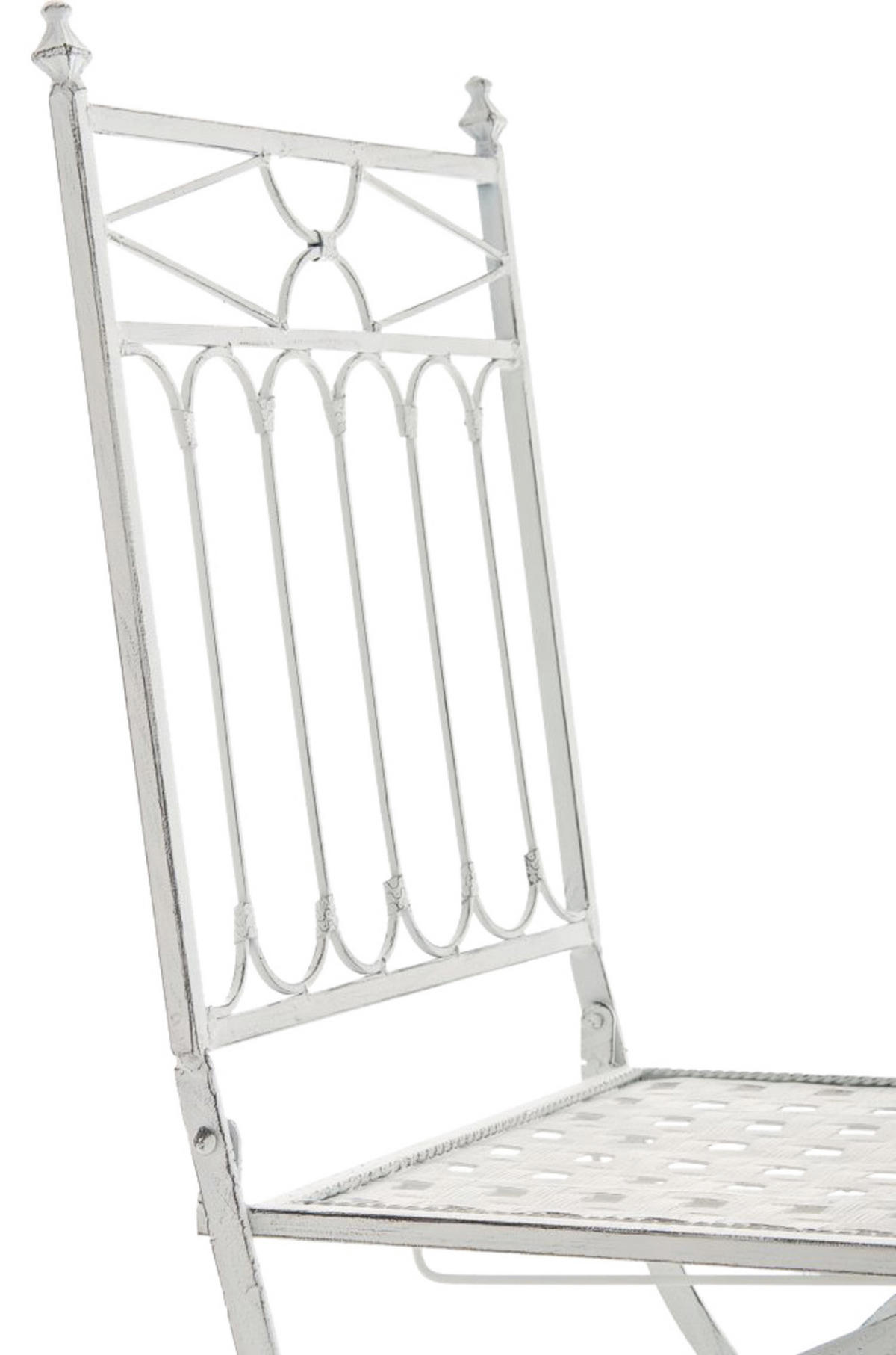 KLAPPSTUHL Asiri - 2er Set - antik weiß - Weiß, Metall (40/43/95cm) - TPFLiving