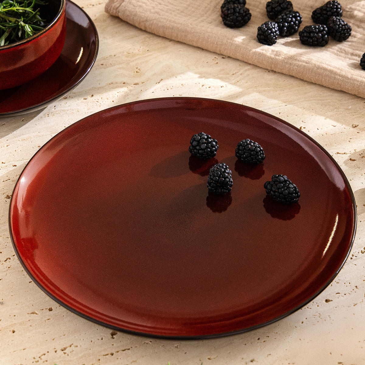 TELLER-SET SPEISETELLERSET GAMBIA 6-tlg - Rot, Keramik (27cm) - Ritzenhoff Breker