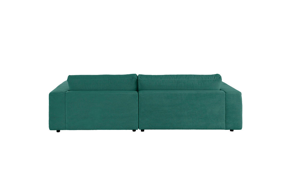 ECKSOFA MADELINE Smaragdgrün Cord - Smaragdgrün/Schwarz, Kunststoff/Textil (270/190cm) - KAWOLA