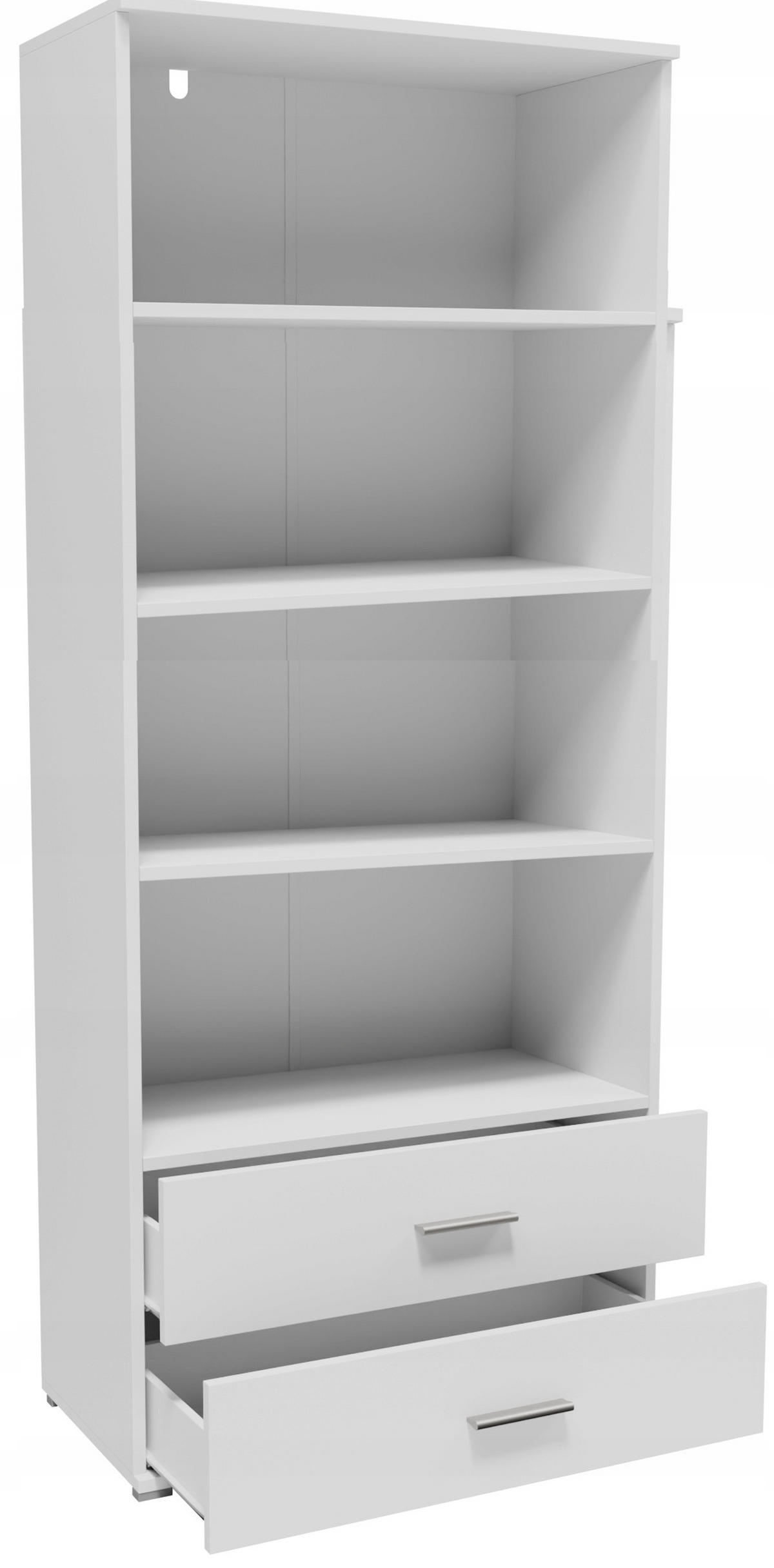 BÜCHERREGAL CR3-ST4 Weiß 69/34/180 cm - Weiß, Holzwerkstoff (69/180/34cm)