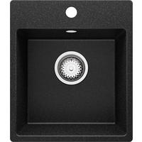 SPÜLBECKEN Riga Easy, 2-er set Anthrazit 38/44 cm 1 Becken + Ablauf-Set ab 40er Unterschrank - Chromfarben/Anthrazit, Kunststoff (38/19/44cm) - Primagran