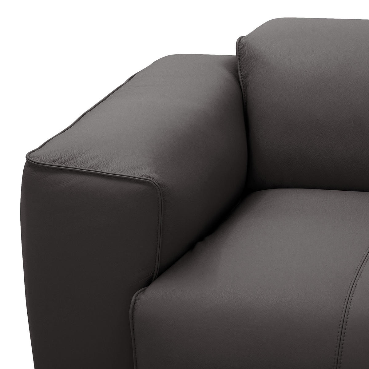 3-SITZER ECKSOFA mit Recamiere - Schwarz/Grau, Leder/Kunststoff (295/231cm) - home24