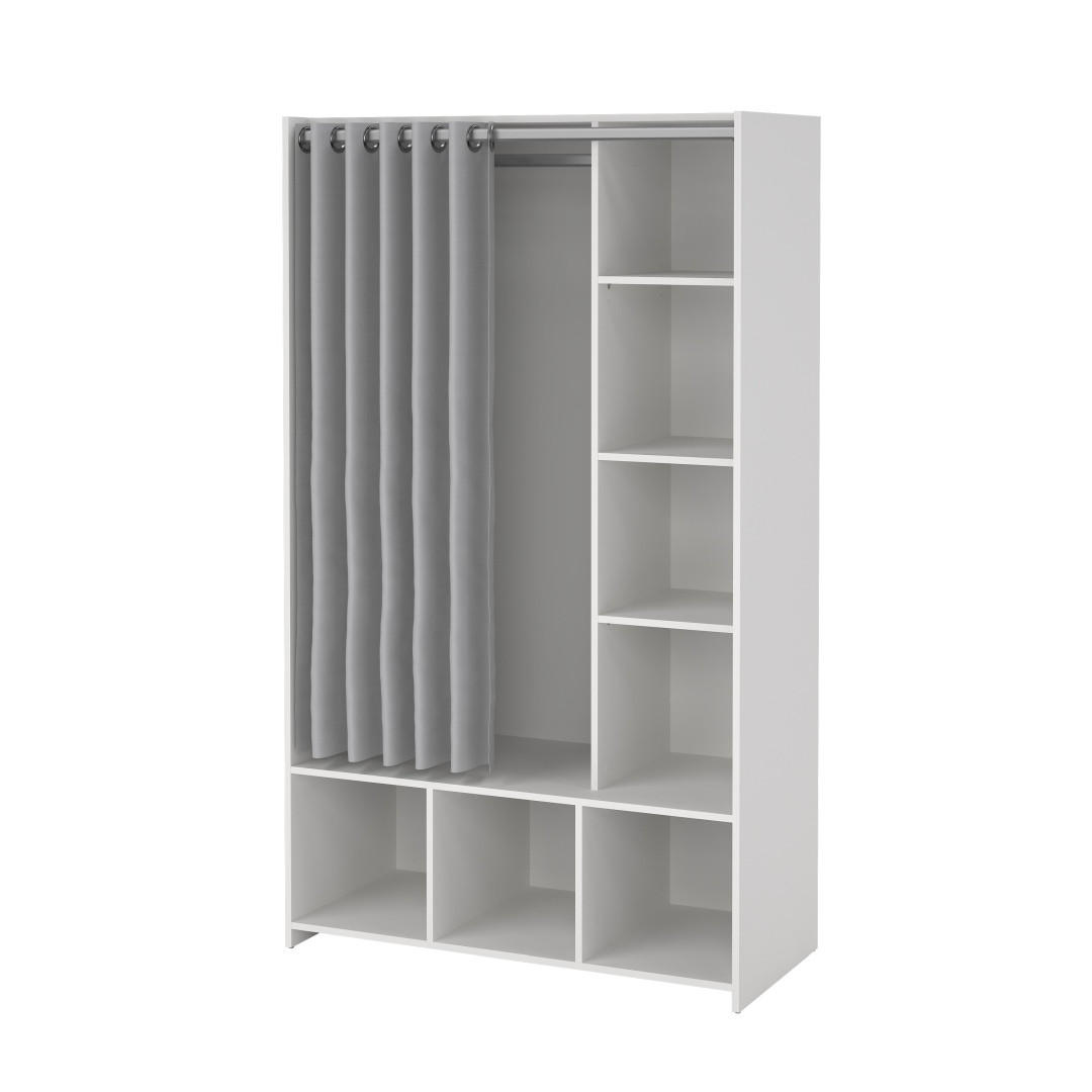 KLEIDERSCHRANK, Kit, Hellgrau, Holzwerkstoff, 105 x 49 x 180 cm - Hellgrau, Holzwerkstoff (105/180/49cm) - ebuy24