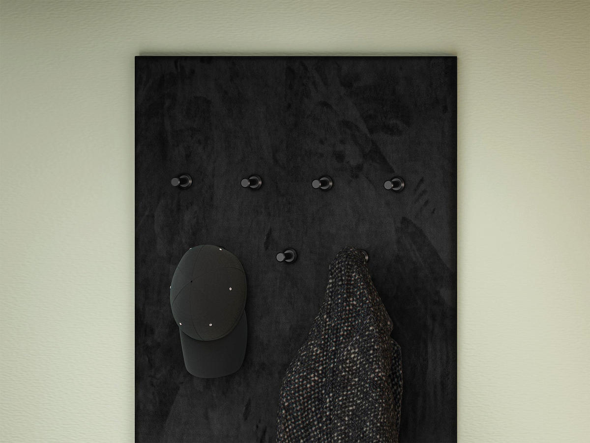 GARDEROBE Vasco Schwarz 60 cm - Schwarz, Holzwerkstoff (60/152.3/7.5cm) - Homebook